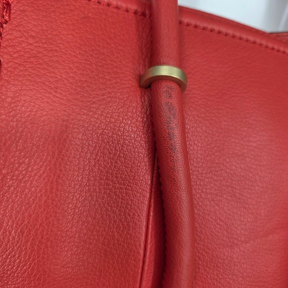 Kate Spade Saturday Red Leather Top Handle Satchel Crossbody Bag Purse - Picture 5 of 6